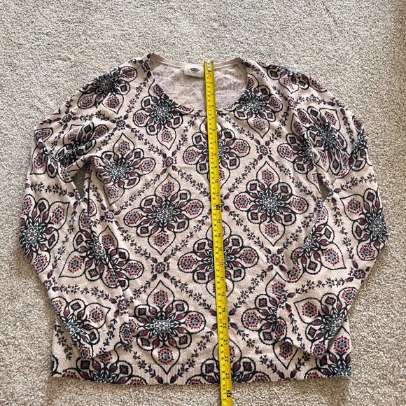 Floral Geometric Multicolor Long Sleeve Cozy Lounge Top 100% Cotton L - Picture 6 of 8